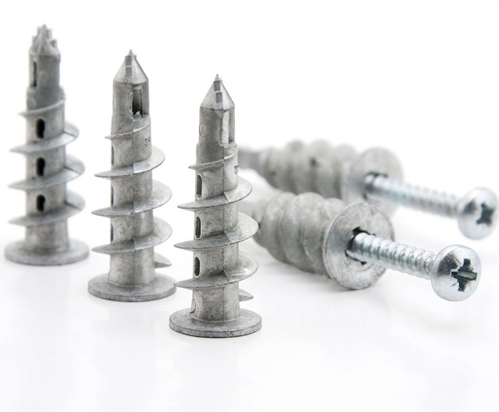 5x Kovinski vložek za mavčne plošče - polž z vijakom 32mm