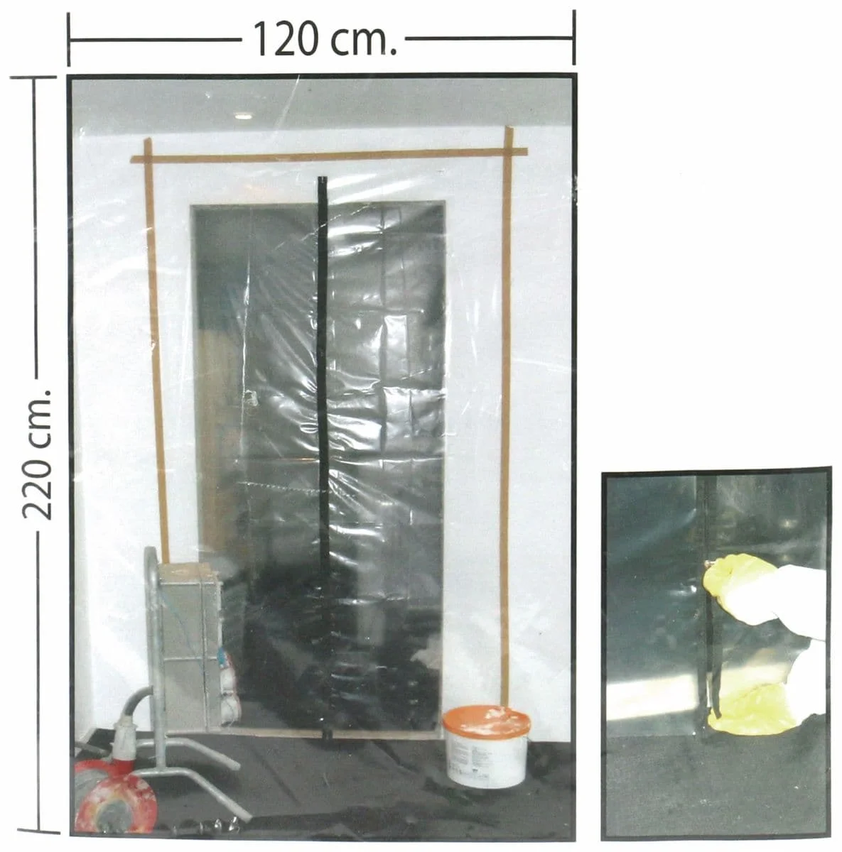 Zaštitnik za vrata s patentnim zatvaračem otporan na prašinu 120x220 cm s višekratnim zatvaračem - slika 5