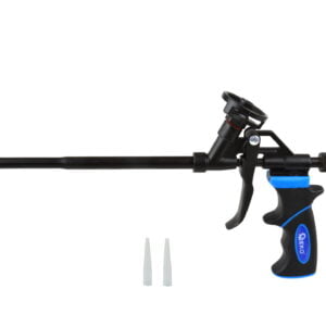 a black and blue spray gun