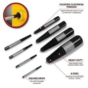 Set za odstranjevanje poškodovanih vijakov 8 delni