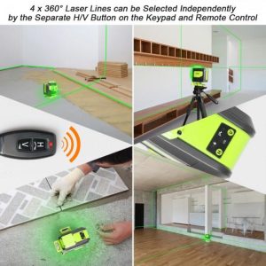 Nivelir 904DG PROFI zeleni 16 linijski laser 360 z akumulatorjem + daljinec AKCIJA