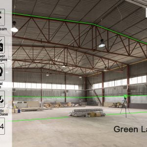 B02CG zeleni 8 linijski laserski nivelir + kovček