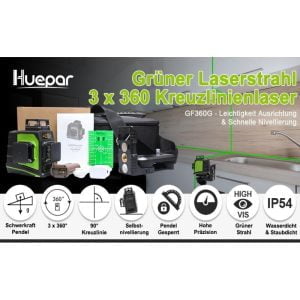 GF360G 12 linijski zeleni laserski nivelir + akumulator AKCIJA