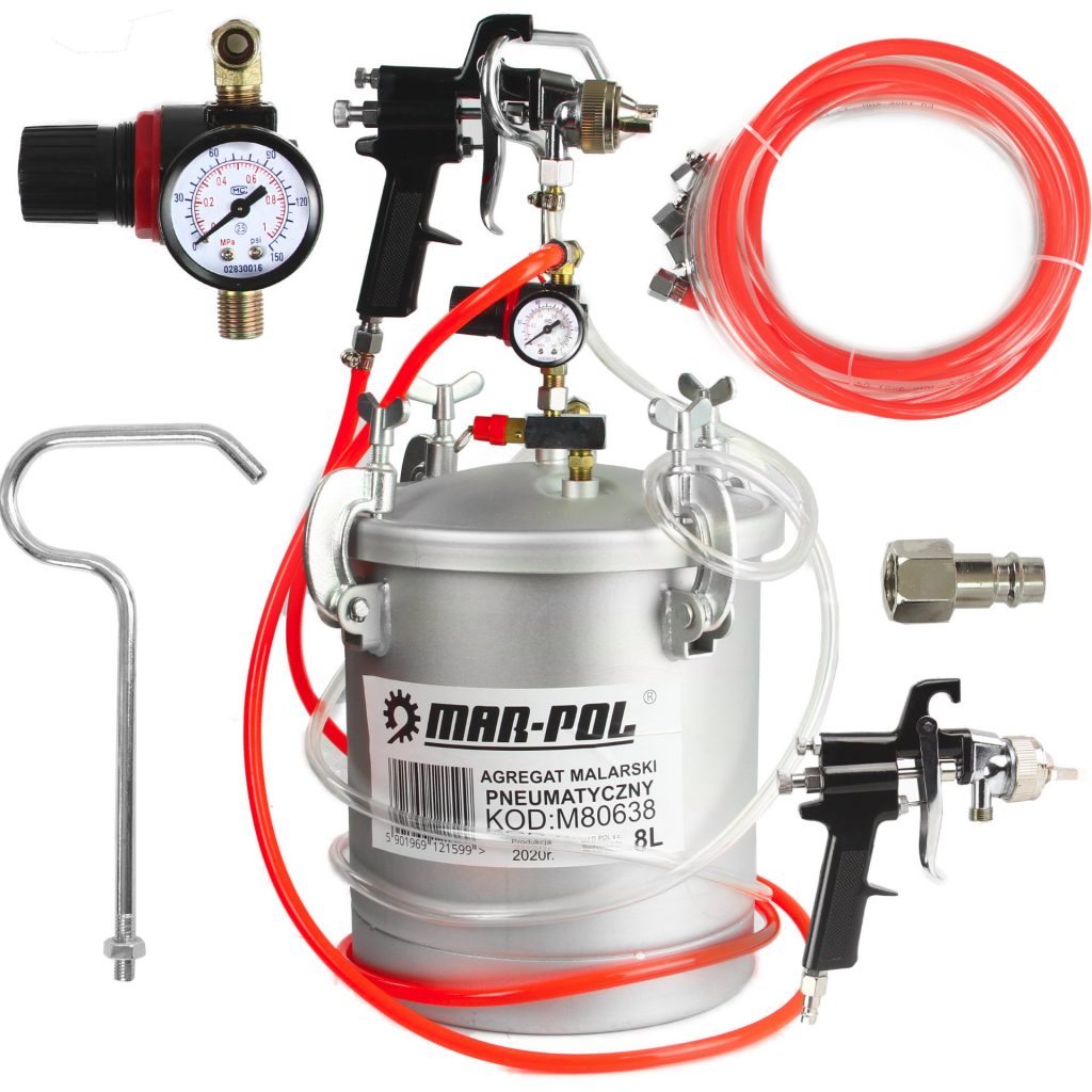 Pnevmatska tlačna posoda za beljenje 8L - pršenje barve
