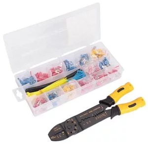 Set grip klešč za kabelske kontakte + 270 konektorjev
