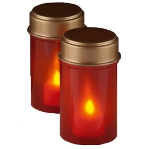 Nagrobna luč z utripajočo svečo 12 cm