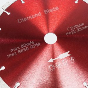 Diamantna turbo segmentna rezalna plošča 230mm TURBO 7 Diamantna turbo segmentna rezalna plošča 230mm TURBO