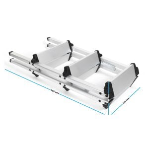 Alu 2-stranska zložljiva lestev - 2x3 stopnice 73 cm nedrseča