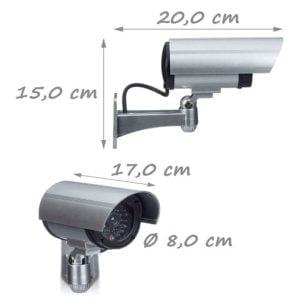 Srebrna lažna kamera z LED - bullet