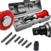 Impact screwdriver with 7-piece bits