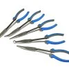 Set mit 5 langen Zangen (280 mm) in einer Tasche, ideal zum Drücken und Greifen.