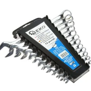 Set od 12 ravnih poliranih ključeva 6-22mm