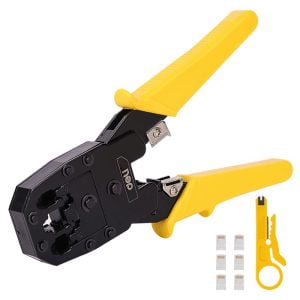 Set klešč za stiskanje UTP kablov in konektorjev RJ45/RJ14/RJ12/RJ9