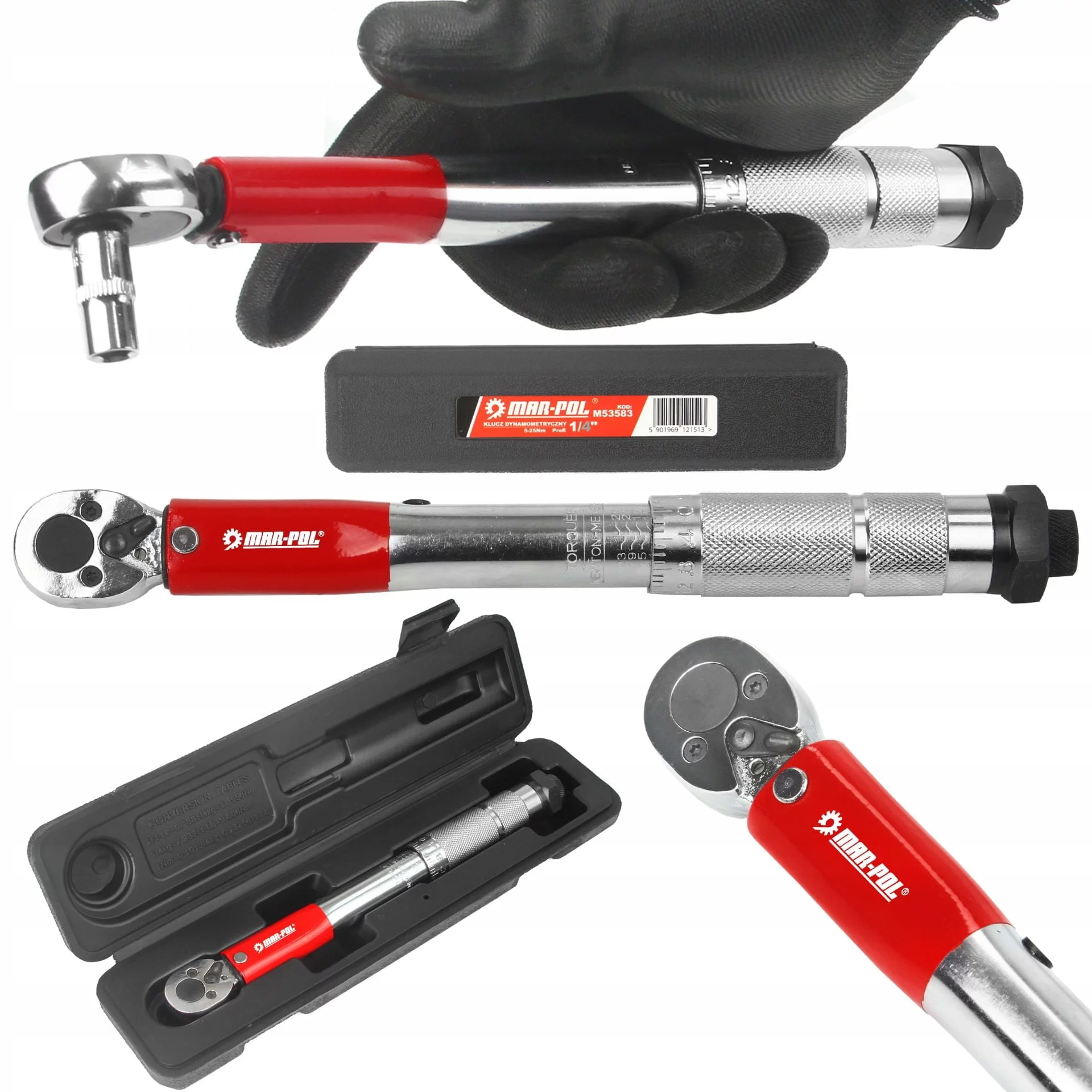 1/4 torque wrench - bidirectional 5-25Nm Profi 3 Professional 1/4 torque wrench - bidirectional 5-25Nm Profi for precise screw tightening.