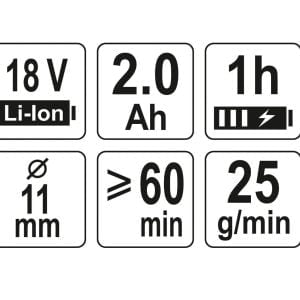 18V akumulatorska pištola za vroče lepilo 11mm 2Ah z LED