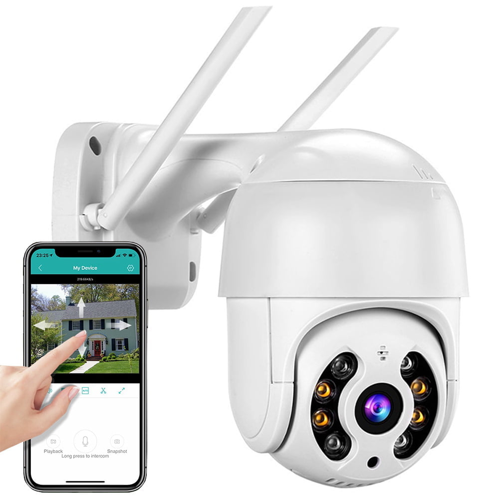 2 Telecamere Di Sorveglianza Wi-Fi Interne - Visione Notturna A Colori, Audio Bidirezionale, Rilevamento Movimento, Supporto SD/Cloud