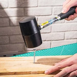 Alternative Ansicht von Gummihammer schwarz 500g Metallstiel