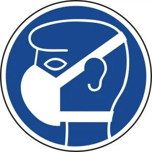 Samolepilna nalepka opozorilna - zaščita za dihala 100mm AKCIJA