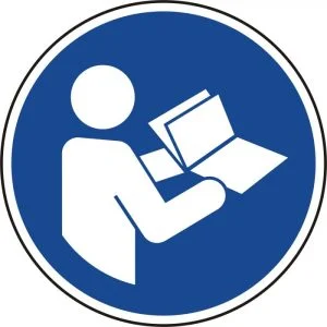 Samolepilna nalepka opozorilna - navodila za uporabo 100mm AKCIJA