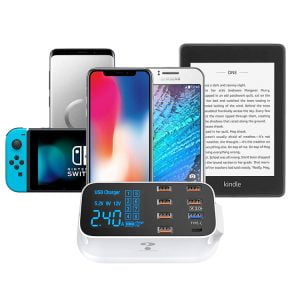 8x USB 3.0 hitri polnilec LCD 5-12V 40W