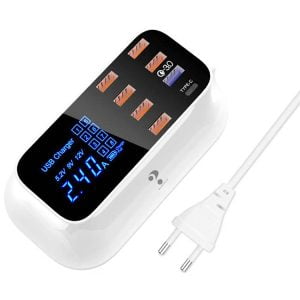 8x USB 3.0 hitri polnilec LCD 5-12V 40W