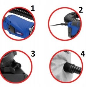 1010W brusilni stroj za brušenje sten - okrogla + trikotna glava in kovček