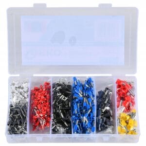 a plastic container with different colored wires