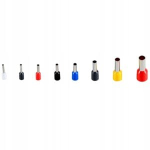 a row of different colored metal tubes
