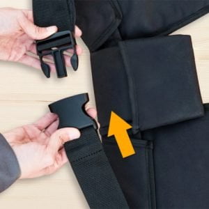 Montažni pas za orodje + žep za kladivo 14 žepov