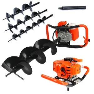 Dvoručna motorna bušilica 5,2KM + 3 bušilice 100-150-200mm