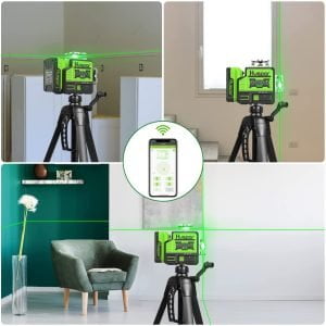 10,8V univerzalna PRO 8 redova zelena laserska nivelira bluetooth