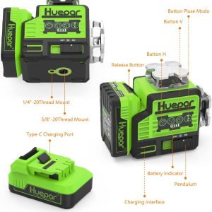 10,8V univerzalna PRO 8 redova zelena laserska nivelira bluetooth