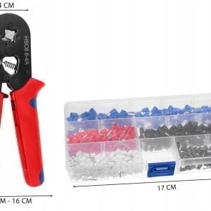 Krimp klešče za stiskanje tulcev 0,25-10mm2 + 500 votlic