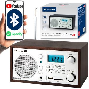 Prenosni črni FM radio z LCD zaslonom in anteno