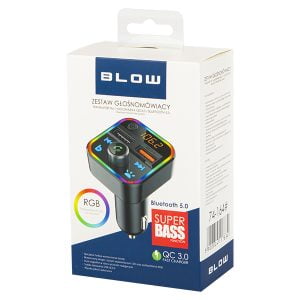 LED RGB avto FM oddajnik z Bluetooth in dvojnim USB