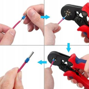 Krimp klešče za stiskanje tulcev 0,25-10mm2 + 500 votlic