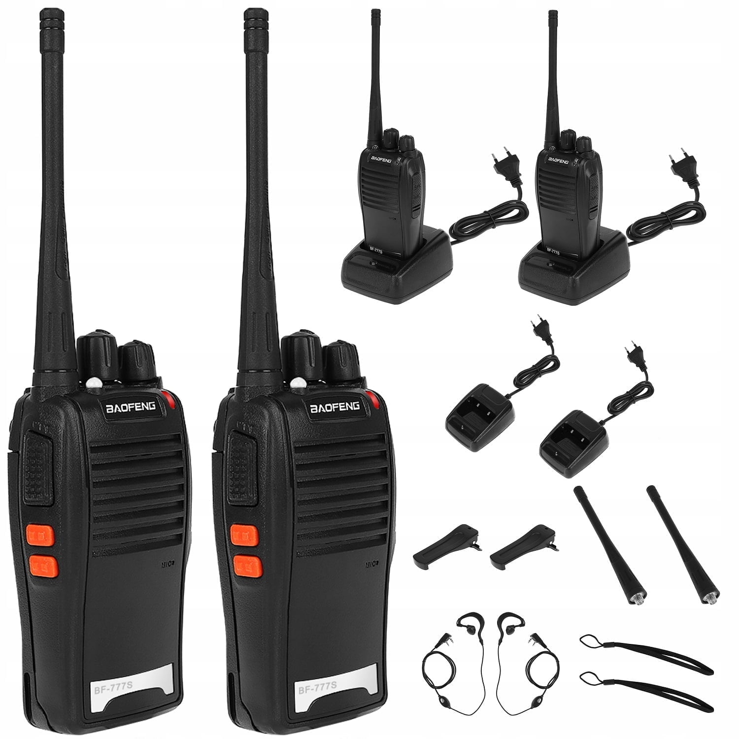 Set dveh prenosnih radijskih postaj 1500mAh do 6km + slušalke 2 Set dveh prenosnih radijskih postaj 1500mAh do 6km + slušalke, walkie-talkie za komunikacijo.
