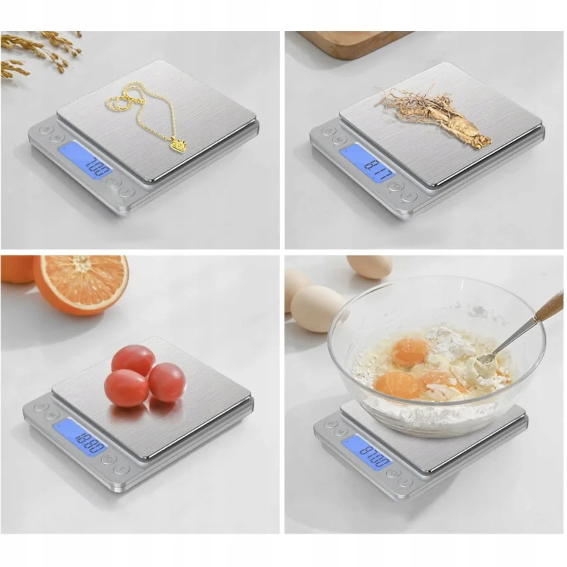 kolaž hrane na vagi