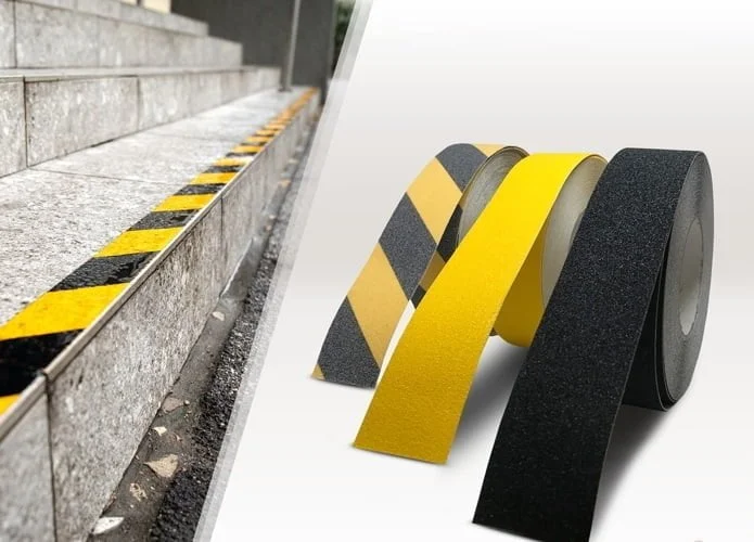 Samoljepljiva protuklizna traka 25mm 5m crno-žuta 4 Samoljepljiva protuklizna traka 50mm 5m crno-žuta
