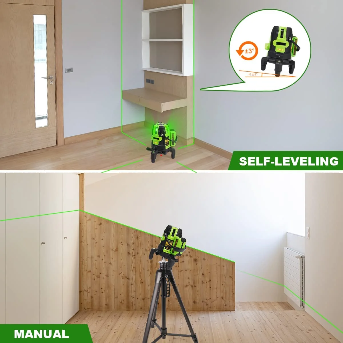 Baupunkt grüner Laser-Wasserwaage 5200mAh - Bild 8