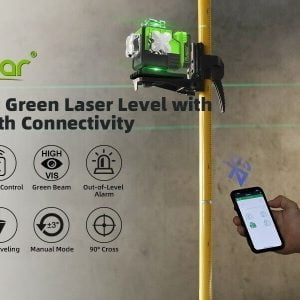 2600mAh 16 linijski gradbeni zeleni laserski nivelir Bluetooth + daljinec 30 Zeleni gradbeni 16-linijski laserski nivelir