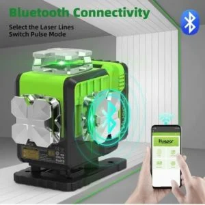 Alternative view of 2600mAh 16 linijski gradbeni zeleni laserski nivelir Bluetooth + daljinec