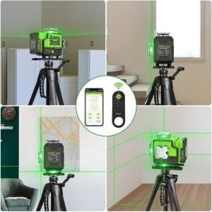 2600mAh 16 linijski gradbeni zeleni laserski nivelir Bluetooth + daljinec 37 Gradbeni zeleni laserski nivelir z daljincem in Bluetooth