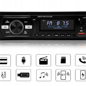 1DIN avtoradio 4x50W MP3 2x USB 3.0 Bluetooth 12V