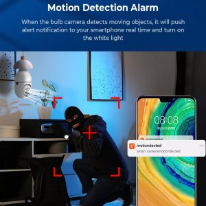 WIFI IP Brezžična 2MPX LED nadzorna kamera vrtljiva E27 navoj HotSpot