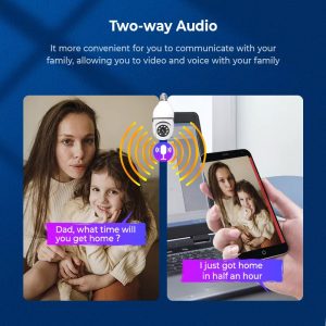WIFI IP Brezžična 2MPX LED nadzorna kamera vrtljiva E27 navoj HotSpot