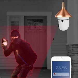 WIFI IP Brezžična 2MPX LED nadzorna kamera vrtljiva E27 navoj HotSpot