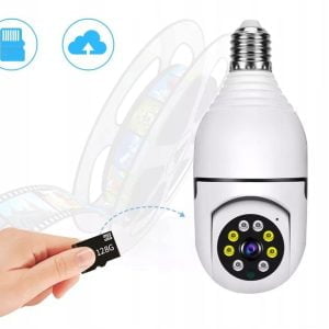 WIFI IP Brezžična 2MPX LED nadzorna kamera vrtljiva E27 navoj HotSpot