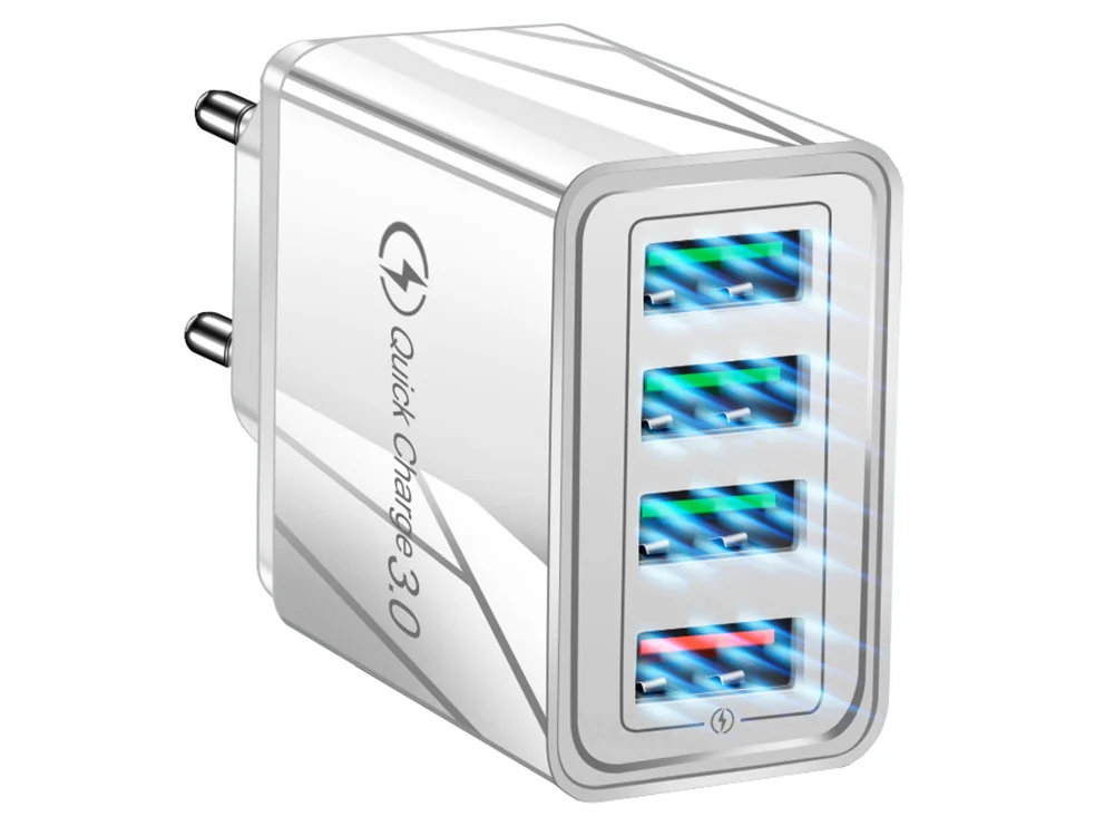 4x USB 3.0 brzi punjač 220V sa LED 3.1A sivi
