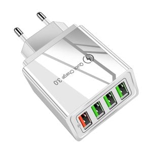 4x USB 3.0 hitri polnilec 220V z LED 3.1A siv